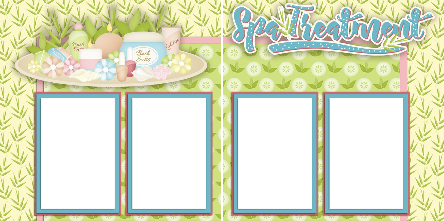 Spa Treatment - Digital Scrapbook Pages - INSTANT DOWNLOAD - EZscrapbooks Scrapbook Layouts Girls, Spa