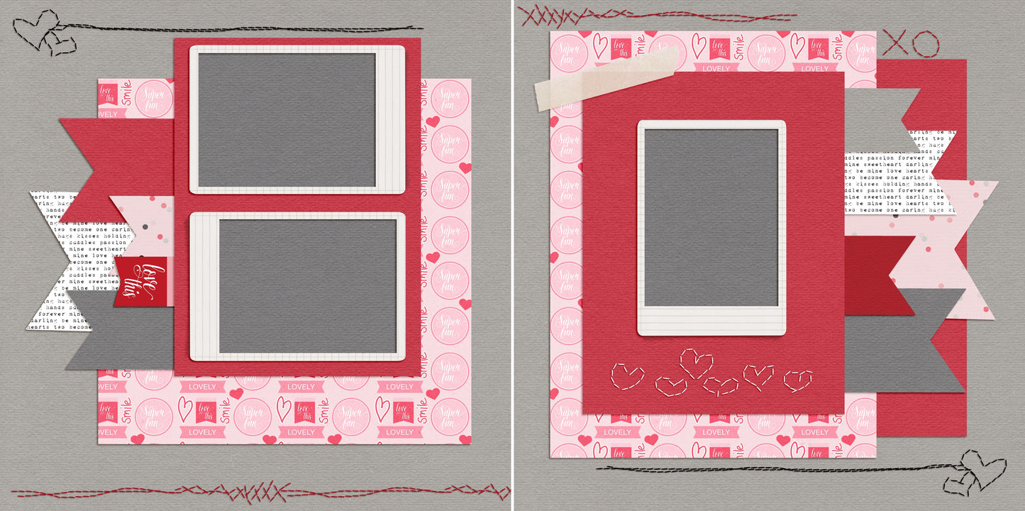 Stitches of Love - 5240 - EZscrapbooks Scrapbook Layouts love, Love - Valentine