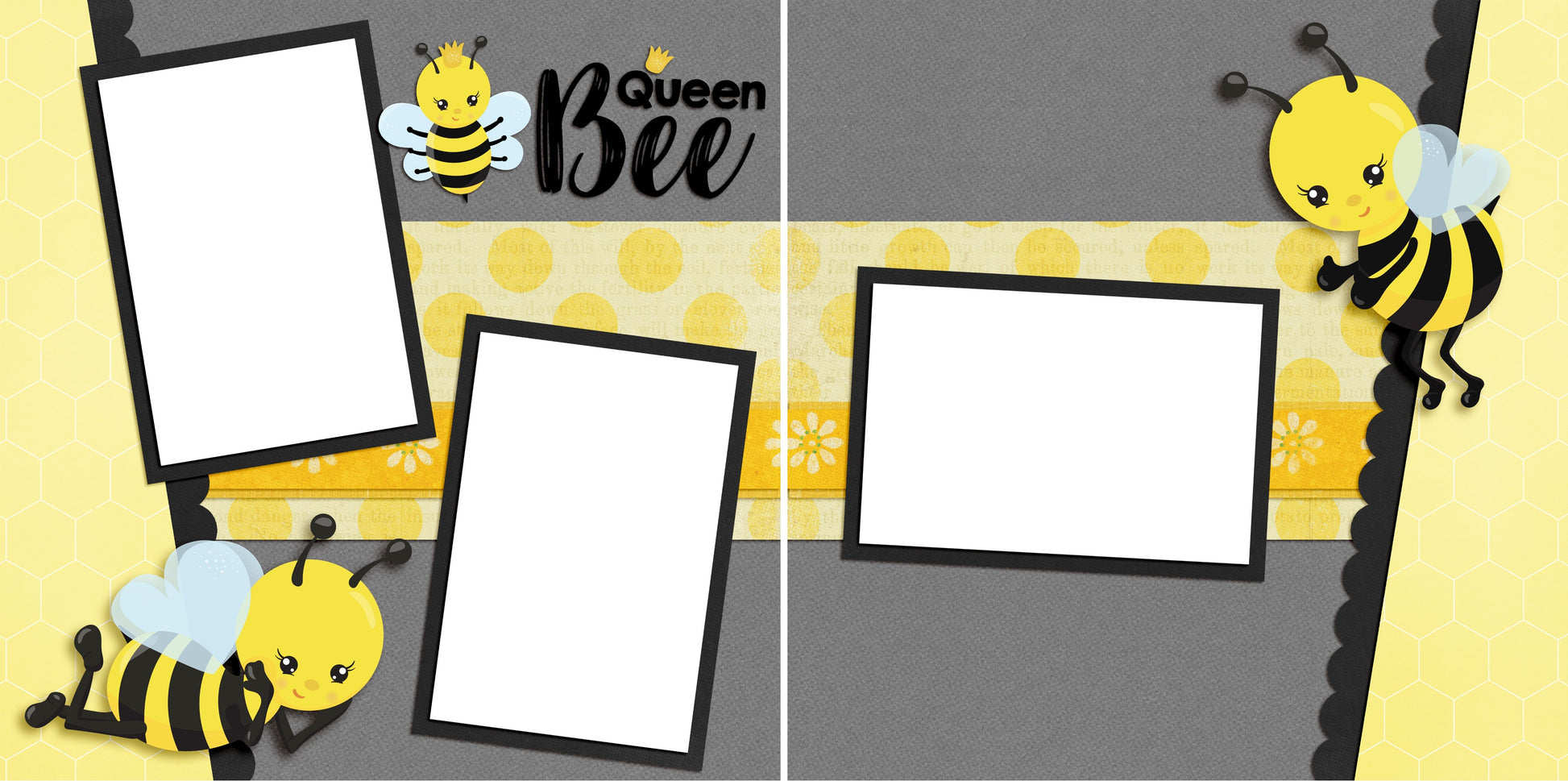 Queen Bee - Digital Scrapbook Pages - INSTANT DOWNLOAD - EZscrapbooks Scrapbook Layouts Bee, Bees, Summer