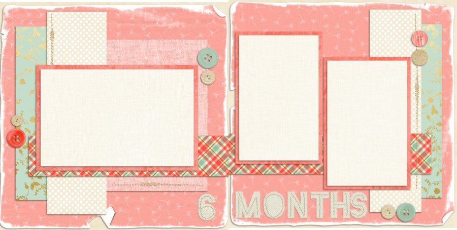 Baby Girl 6 Months - 706 - EZscrapbooks Scrapbook Layouts Baby - Toddler