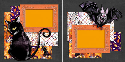 Black Cats & Bats - 5010 - EZscrapbooks Scrapbook Layouts Halloween