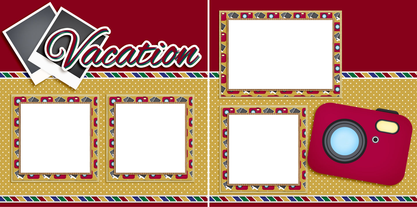 Vacation - Digital Scrapbook Pages - INSTANT DOWNLOAD - EZscrapbooks Scrapbook Layouts travel, Vacation