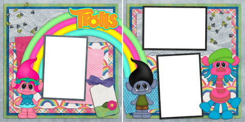 Trolls - Digital Scrapbook Pages - INSTANT DOWNLOAD - EZscrapbooks Scrapbook Layouts Characters, Kids