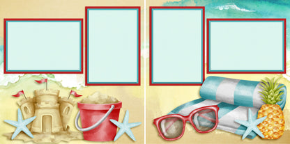 Sandcastles & Sunglasses - 4088 - EZscrapbooks Scrapbook Layouts Beach - Tropical, Summer, Swimming - Pool