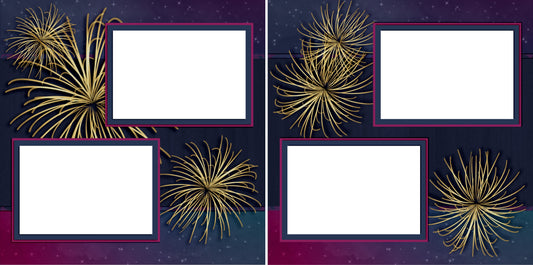 Magical Fireworks - Digital Scrapbook Pages - INSTANT DOWNLOAD - EZscrapbooks Scrapbook Layouts Disney, July 4th - Patriotic