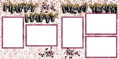 Happy Happy New Year - Digital Scrapbook Pages - INSTANT DOWNLOAD