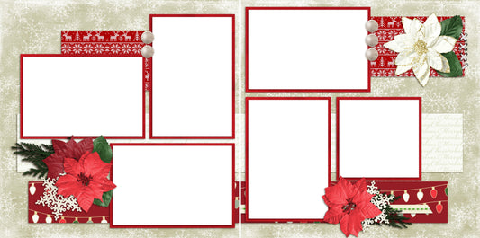 Happy Holidays - Digital Scrapbook Pages - INSTANT DOWNLOAD - EZscrapbooks Scrapbook Layouts Christmas