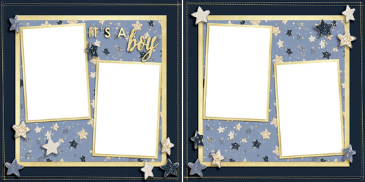 It's a Boy Stars - Digital Scrapbook Pages - INSTANT DOWNLOAD - EZscrapbooks Scrapbook Layouts Baby, Baby - Toddler