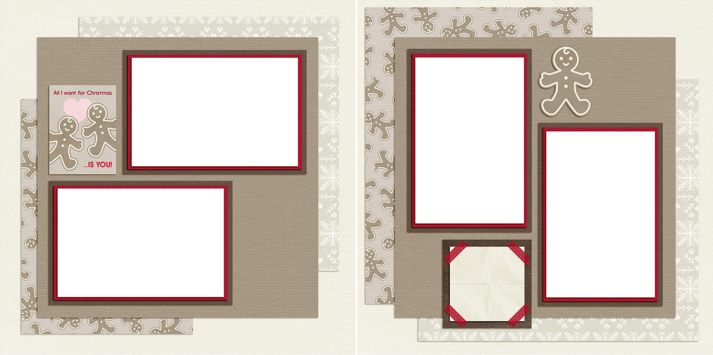 All I Want for Christmas - Digital Scrapbook Pages - INSTANT DOWNLOAD - EZscrapbooks Scrapbook Layouts Christmas, holidays, santa