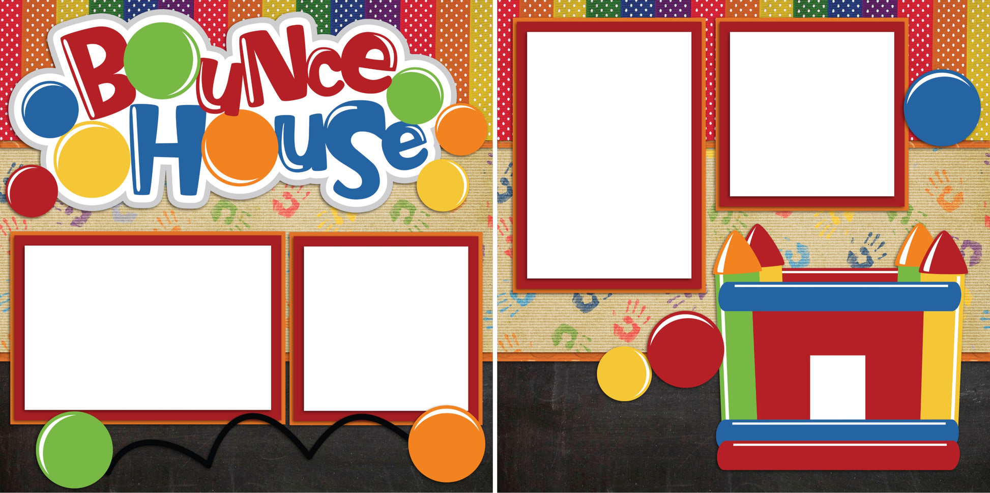 Bounce House - Digital Scrapbook Pages - INSTANT DOWNLOAD - EZscrapbooks Scrapbook Layouts Birthday, Kids