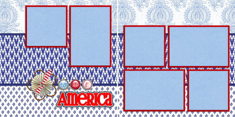 America - 2136 - EZscrapbooks Scrapbook Layouts July 4th - Patriotic