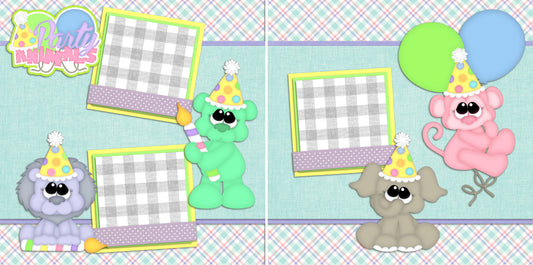 Party Animals - 488 - EZscrapbooks Scrapbook Layouts Birthday