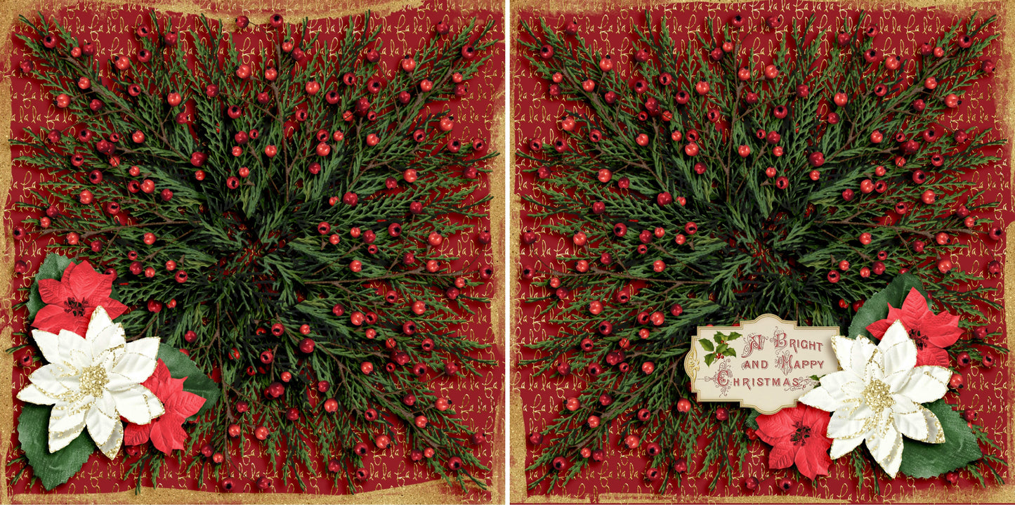 Christmas Wreath NPM - 3625 - EZscrapbooks Scrapbook Layouts Christmas