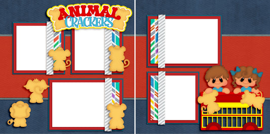 Animal Crackers - Digital Scrapbook Pages - INSTANT DOWNLOAD - EZscrapbooks Scrapbook Layouts Baby, Baby - Toddler, Foods, Kids