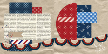 Land of the Free NPM - 4875 - EZscrapbooks Scrapbook Layouts 4th of July, July 4th - Patriotic