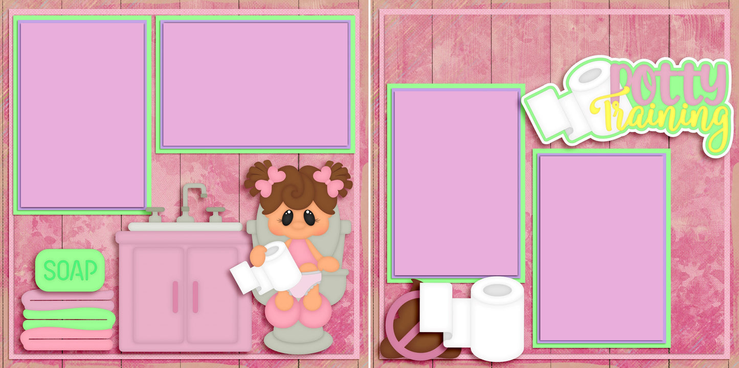 Potty Training Girl - 4946 - EZscrapbooks Scrapbook Layouts Baby, Baby/Toddler