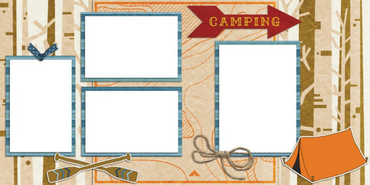 Scouts - Digital Scrapbook Pages - INSTANT DOWNLOAD - EZscrapbooks Scrapbook Layouts Camping - Hiking