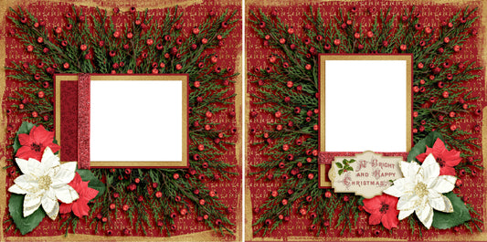 Santa's Wreath - Digital Scrapbook Pages - INSTANT DOWNLOAD - EZscrapbooks Scrapbook Layouts Christmas
