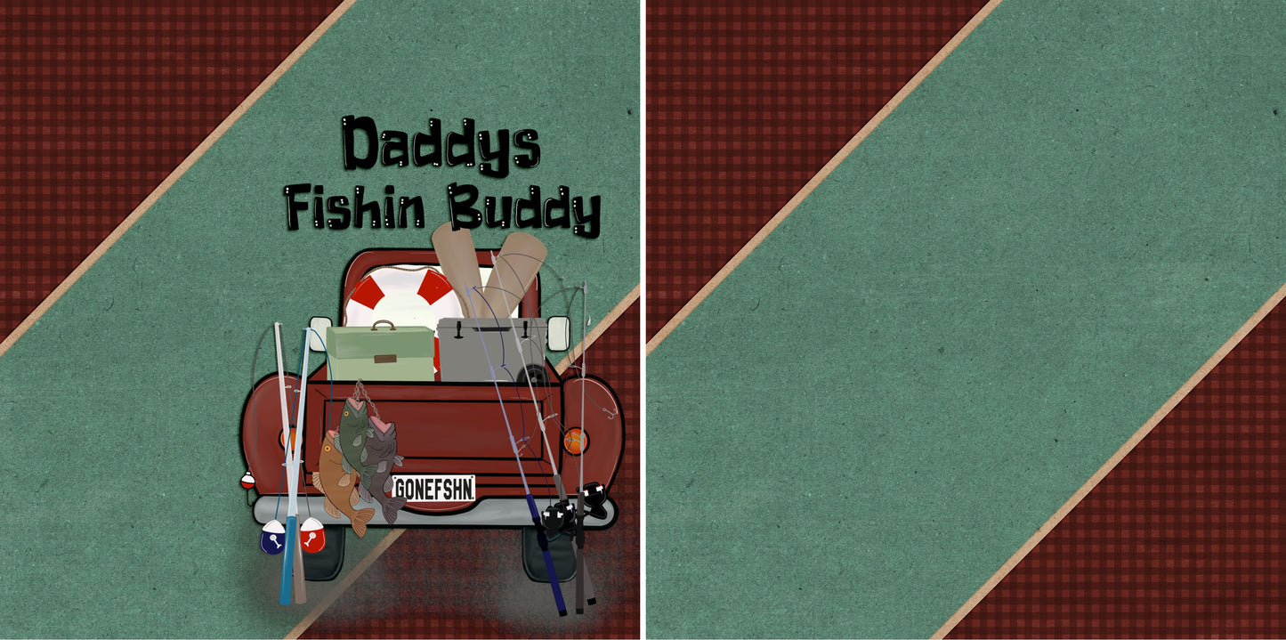 Daddy's Fishin' Buddy NPM - 4821 - EZscrapbooks Scrapbook Layouts Hunting - Fishing