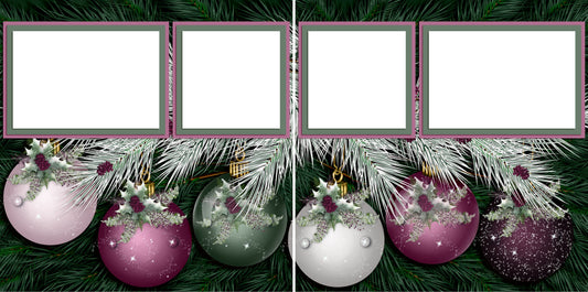 Purple Christmas - Digital Scrapbook Pages - INSTANT DOWNLOAD - EZscrapbooks Scrapbook Layouts Christmas