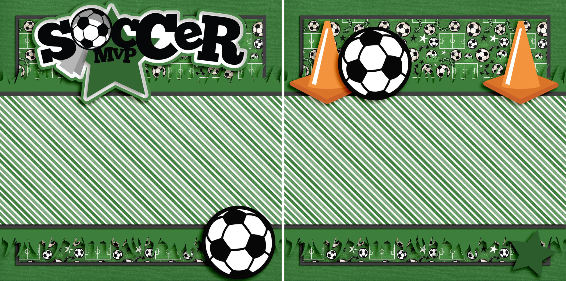 Soccer MVP Green NPM - 3311 - EZscrapbooks Scrapbook Layouts soccer, Sports