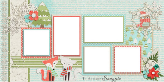 Snuggle Season- Digital Scrapbook Pages - INSTANT DOWNLOAD - EZscrapbooks Scrapbook Layouts Christmas, Winter