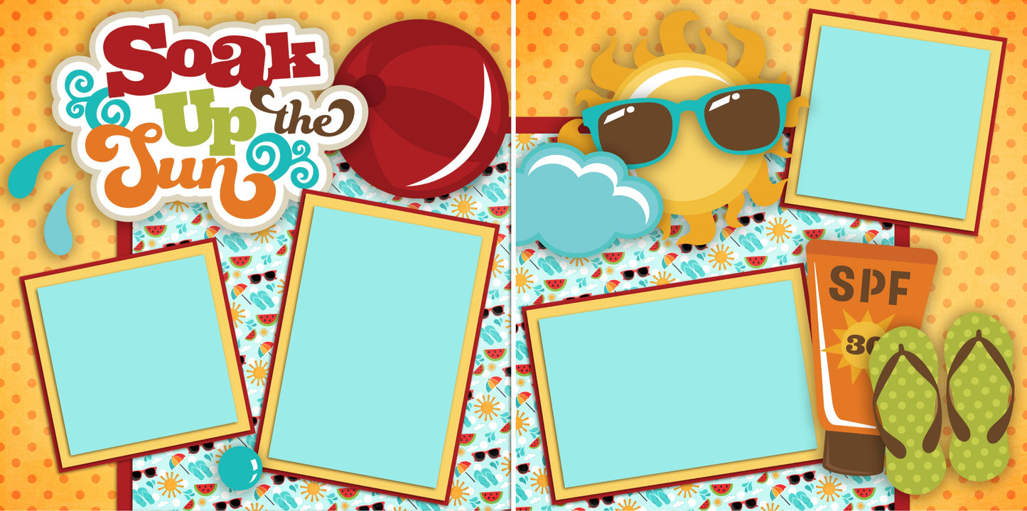 Soak up the Sun - 2322 - EZscrapbooks Scrapbook Layouts Beach - Tropical, Swimming - Pool