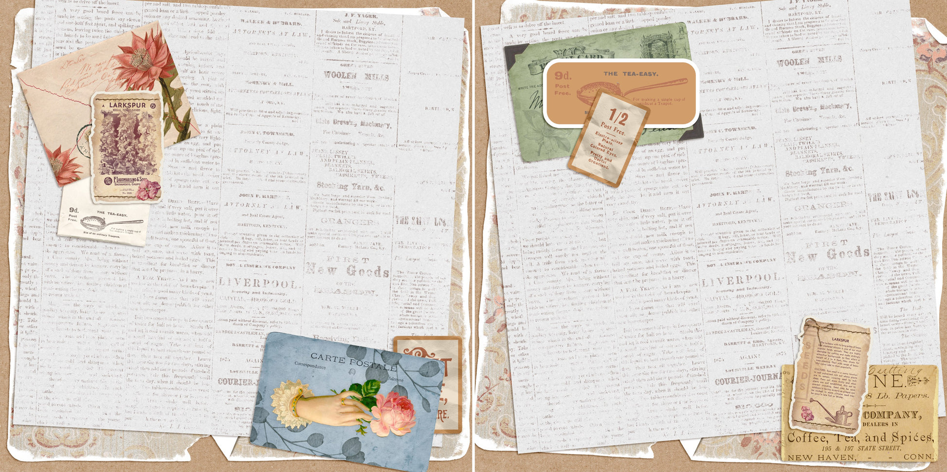 Garden Tea NPM - 5505 - EZscrapbooks Scrapbook Layouts Farm - Garden