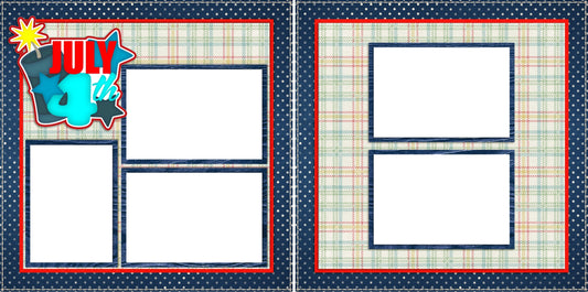 4th of July  -Digital Scrapbook Pages - INSTANT DOWNLOAD - EZscrapbooks Scrapbook Layouts July 4th - Patriotic