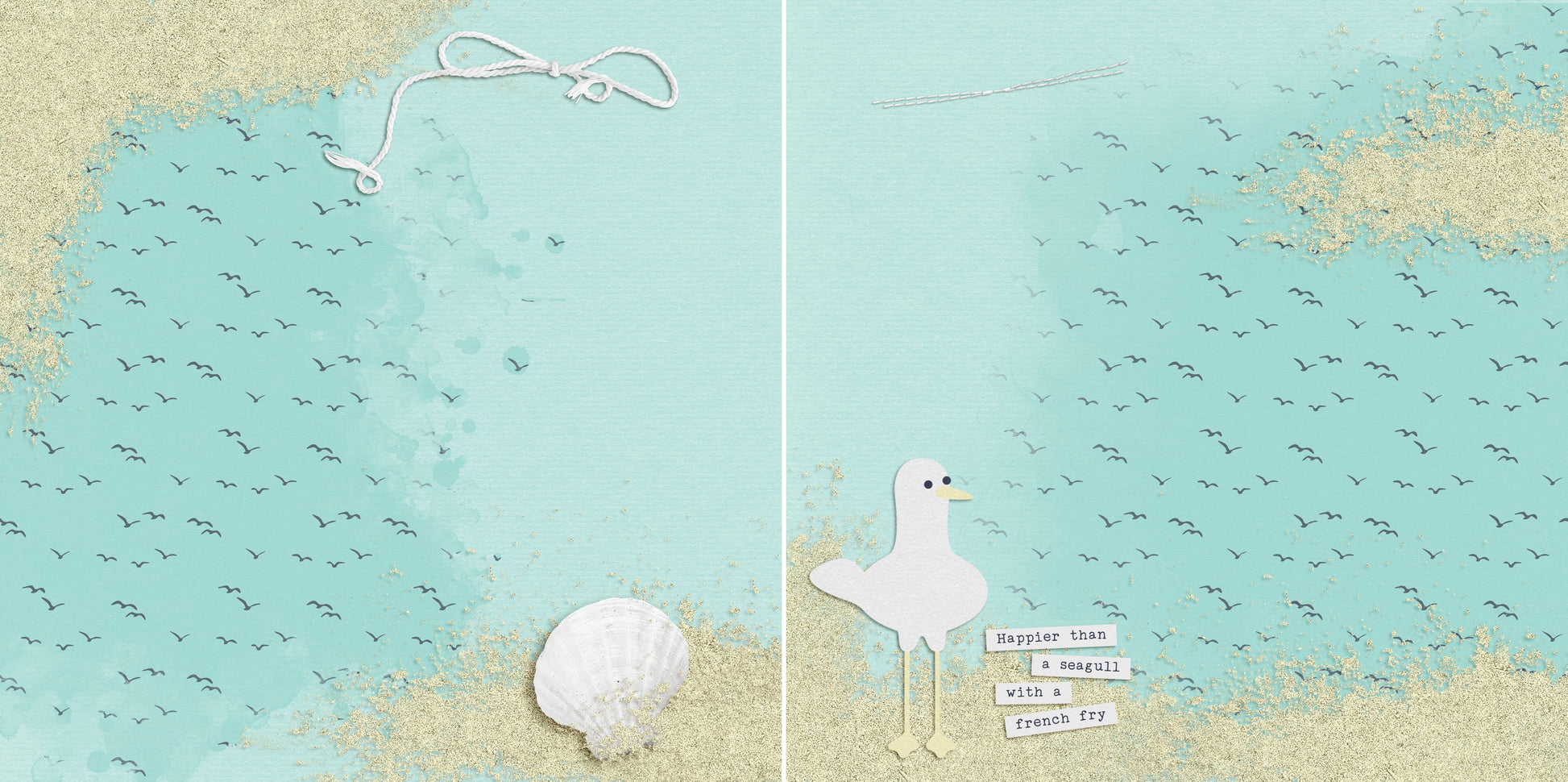 Seagull With A French Fry NPM - 5339 - EZscrapbooks Scrapbook Layouts Beach - Tropical, Vacation