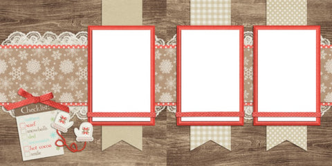 Sweater Weather - Digital Scrapbook Pages - INSTANT DOWNLOAD - EZscrapbooks Scrapbook Layouts Christmas, Winter