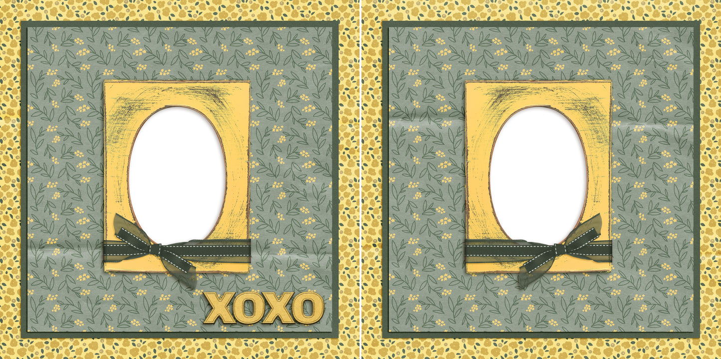 XOXO Yellow - Digital Scrapbook Pages - INSTANT DOWNLOAD