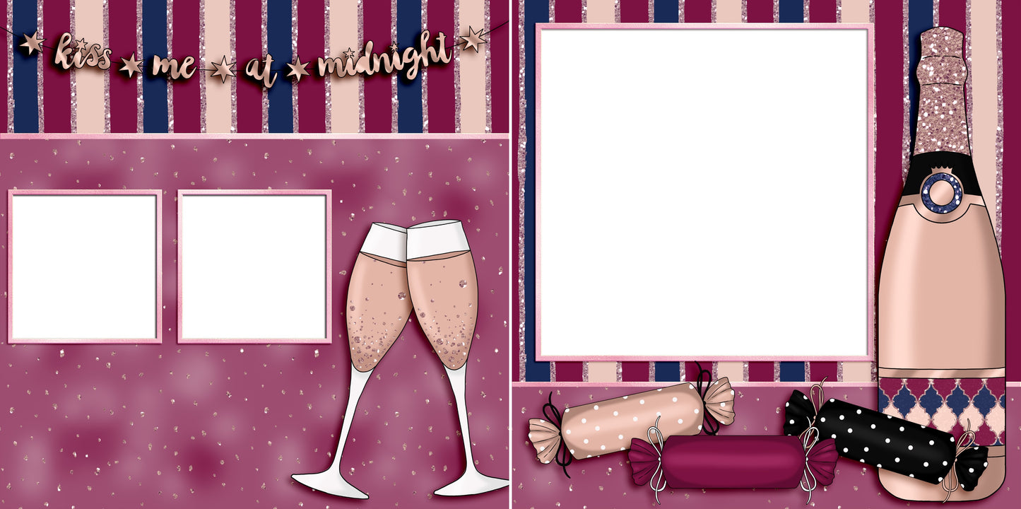Kiss Me At Midnight - Digital Scrapbook Pages - INSTANT DOWNLOAD
