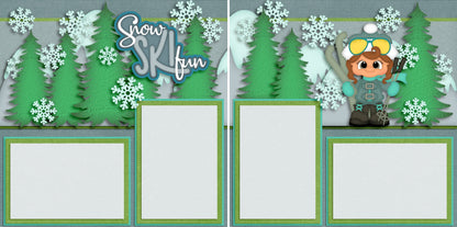 Snow Ski Fun Girl - 3748 - EZscrapbooks Scrapbook Layouts Winter