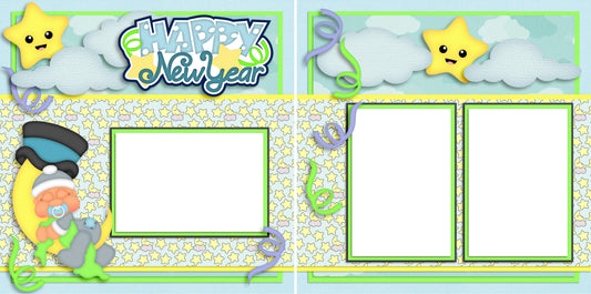 Happy New Year Baby Boy - Digital Scrapbook Pages - INSTANT DOWNLOAD - EZscrapbooks Scrapbook Layouts Baby - Toddler, New Year's