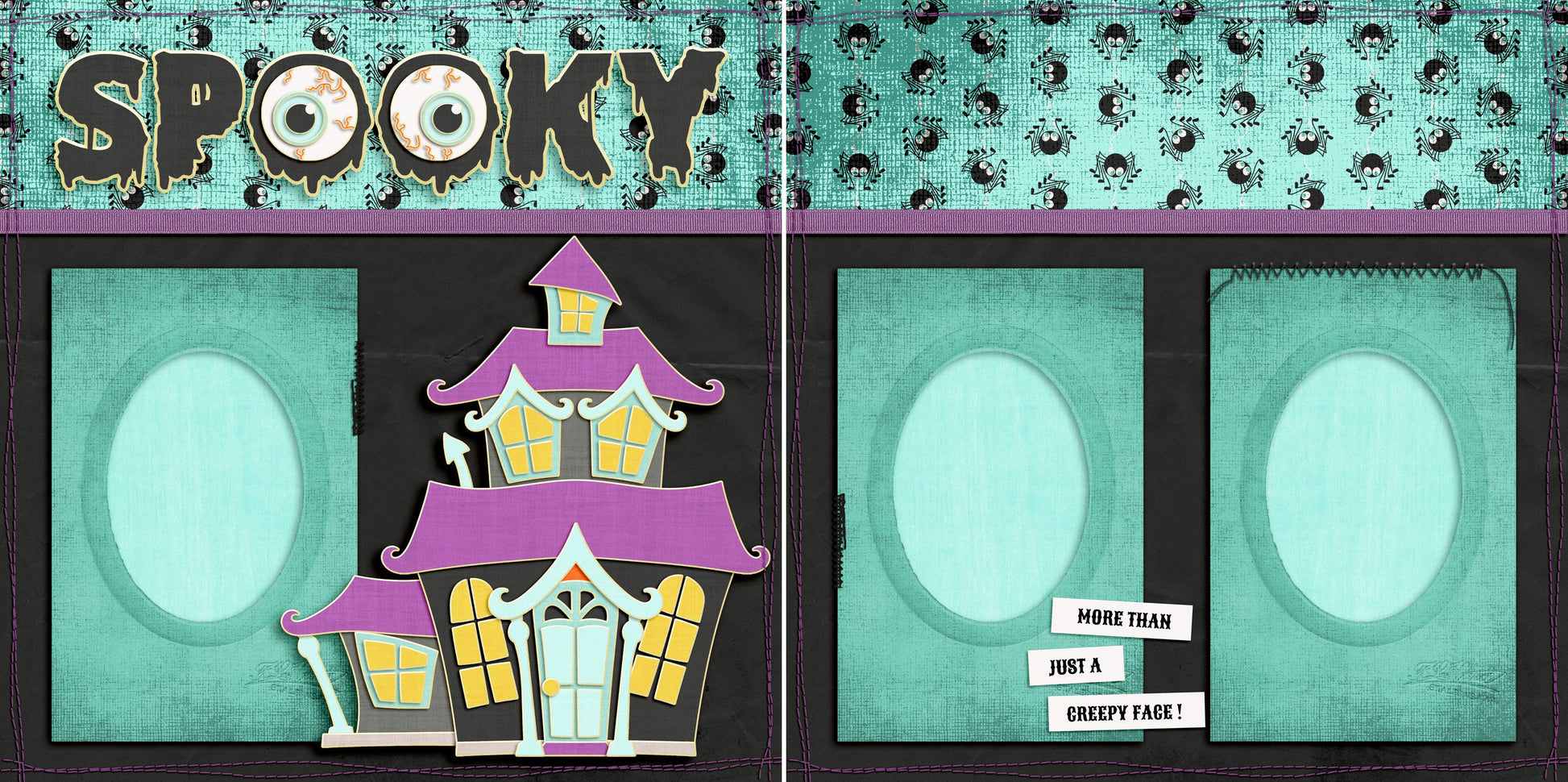 Spooky Haunted House - 5618 - EZscrapbooks Scrapbook Layouts Halloween