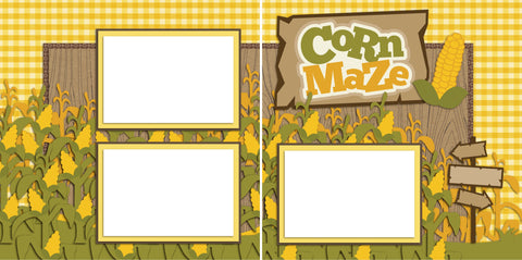 Corn Maze - Digital Scrapbook Pages - INSTANT DOWNLOAD - EZscrapbooks Scrapbook Layouts Fall - Autumn