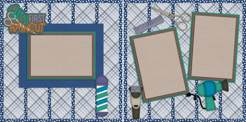 My First Haircut Boy - 2153 - EZscrapbooks Scrapbook Layouts Boys