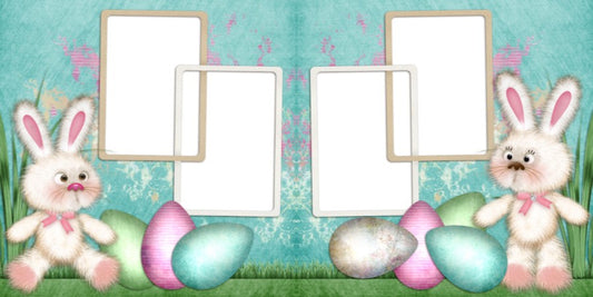 Sweetest Bunnies - Digital Scrapbook Pages - INSTANT DOWNLOAD - EZscrapbooks Scrapbook Layouts Spring - Easter