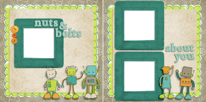 Nuts & Bolts EZ Quick Pages -  Digital Bundle - 10 Digital Scrapbook Pages - INSTANT DOWNLOAD