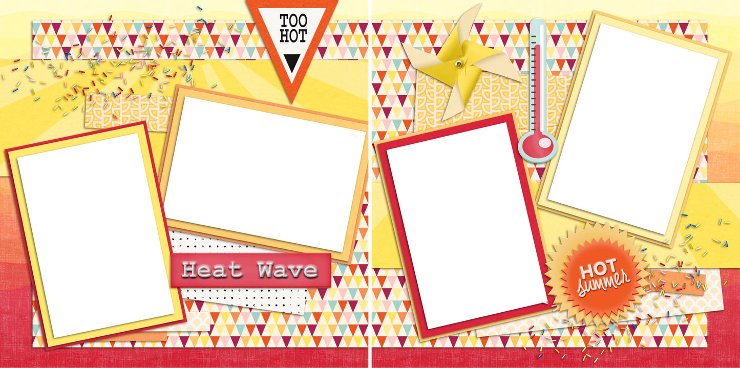 Heat Wave -Digital Scrapbook Pages - INSTANT DOWNLOAD - EZscrapbooks Scrapbook Layouts Summer