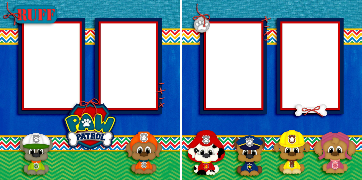 Paw Patrol - Digital Scrapbook Pages - INSTANT DOWNLOAD - EZscrapbooks Scrapbook Layouts Kids