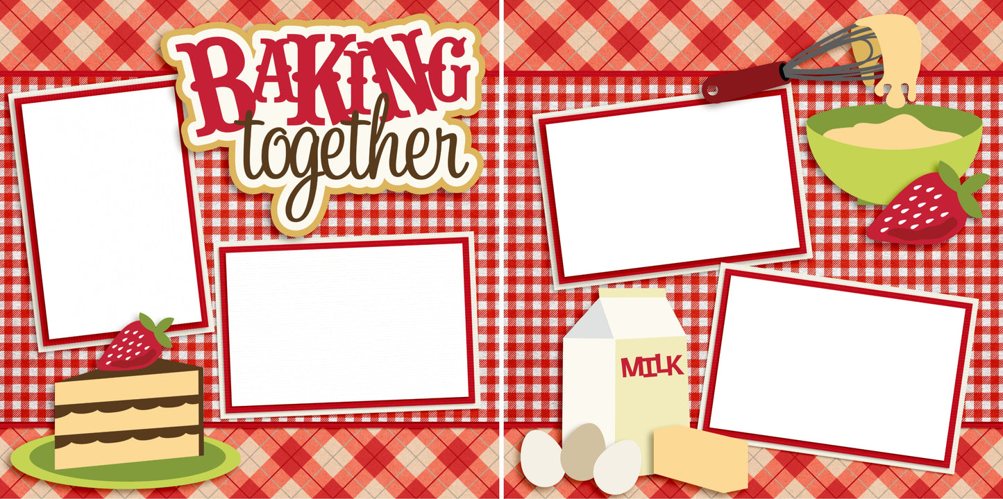 Baking Together - Digital Scrapbook Pages - INSTANT DOWNLOAD - EZscrapbooks Scrapbook Layouts Baking, Christmas, Foods