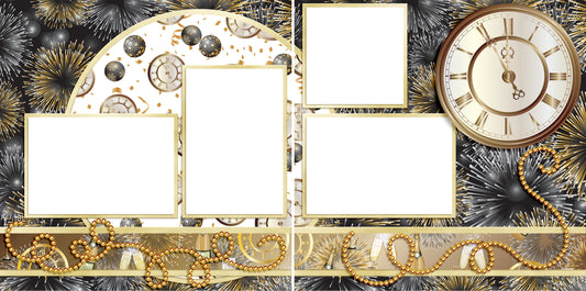 New Year's Celebration - Digital Scrapbook Pages - INSTANT DOWNLOAD - EZscrapbooks Scrapbook Layouts New Year's