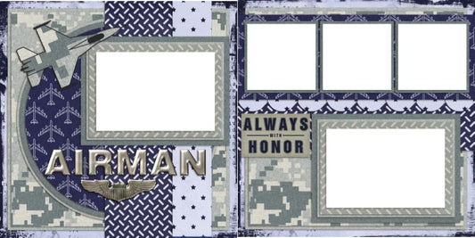 Airman - Digital Scrapbook Pages - INSTANT DOWNLOAD - EZscrapbooks Scrapbook Layouts Military