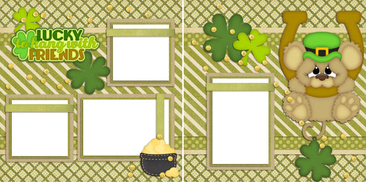 Lucky to Hang With Friends - Digital Scrapbook Pages - INSTANT DOWNLOAD - EZscrapbooks Scrapbook Layouts St Patrick's Day