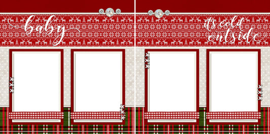 Baby It's Cold Outside - Digital Scrapbook Pages - INSTANT DOWNLOAD - EZscrapbooks Scrapbook Layouts Christmas