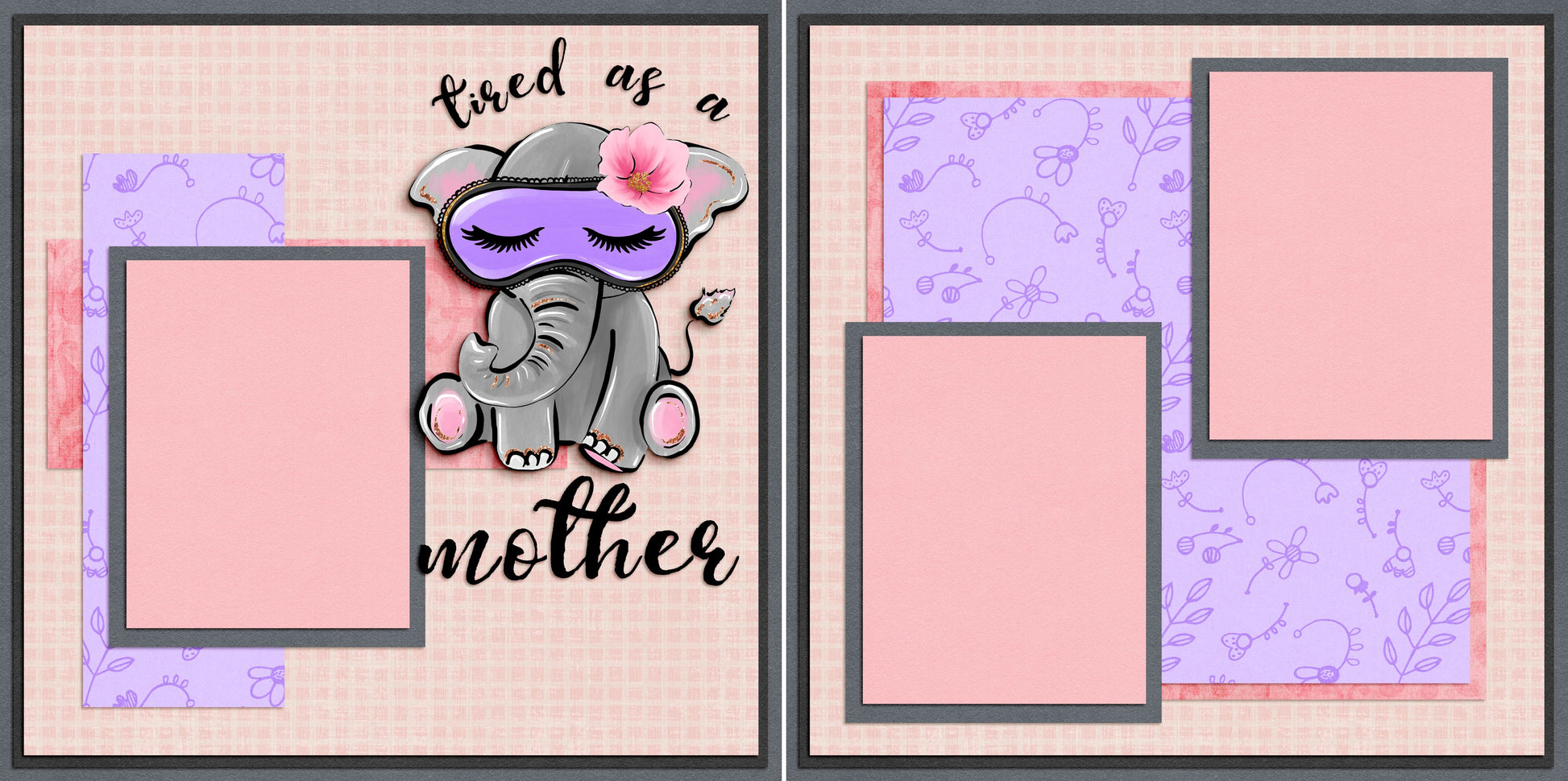 Tired as a Mother - 5342 - EZscrapbooks Scrapbook Layouts Baby - Toddler, mom, Mother