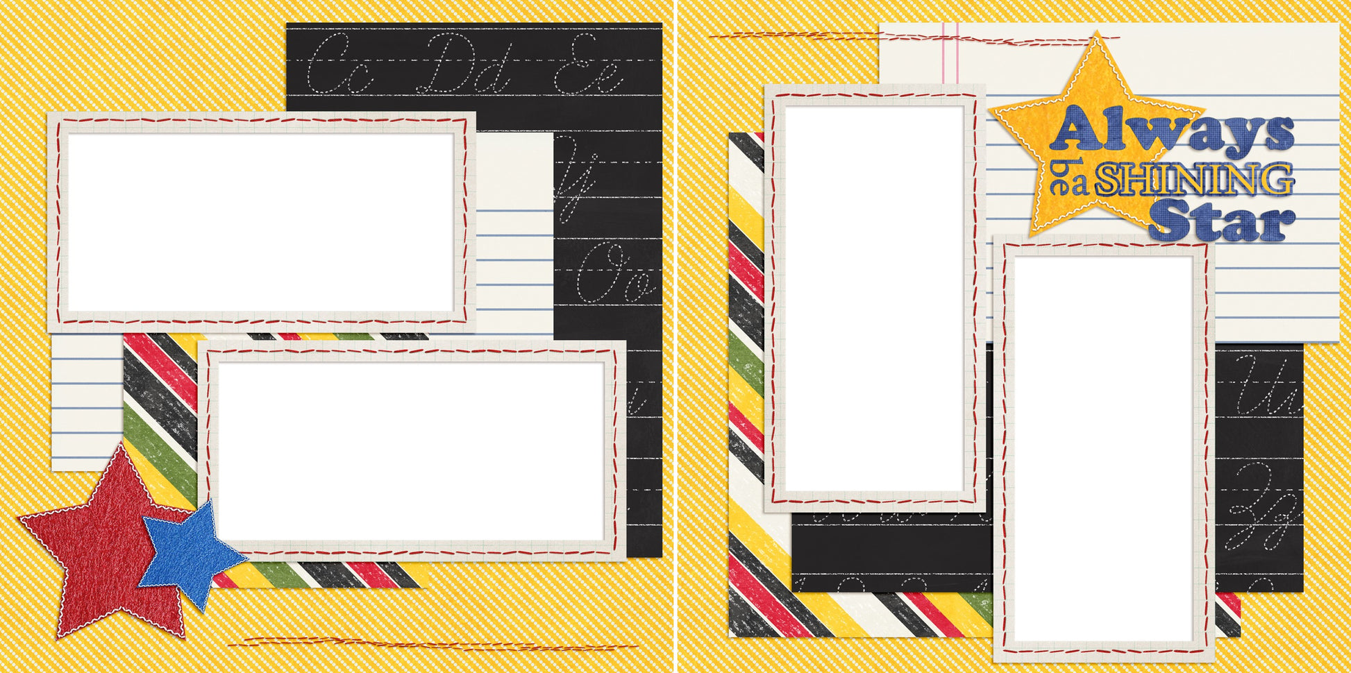 Shining Star - School - Digital Scrapbook Pages - INSTANT DOWNLOAD - EZscrapbooks Scrapbook Layouts back to school, School