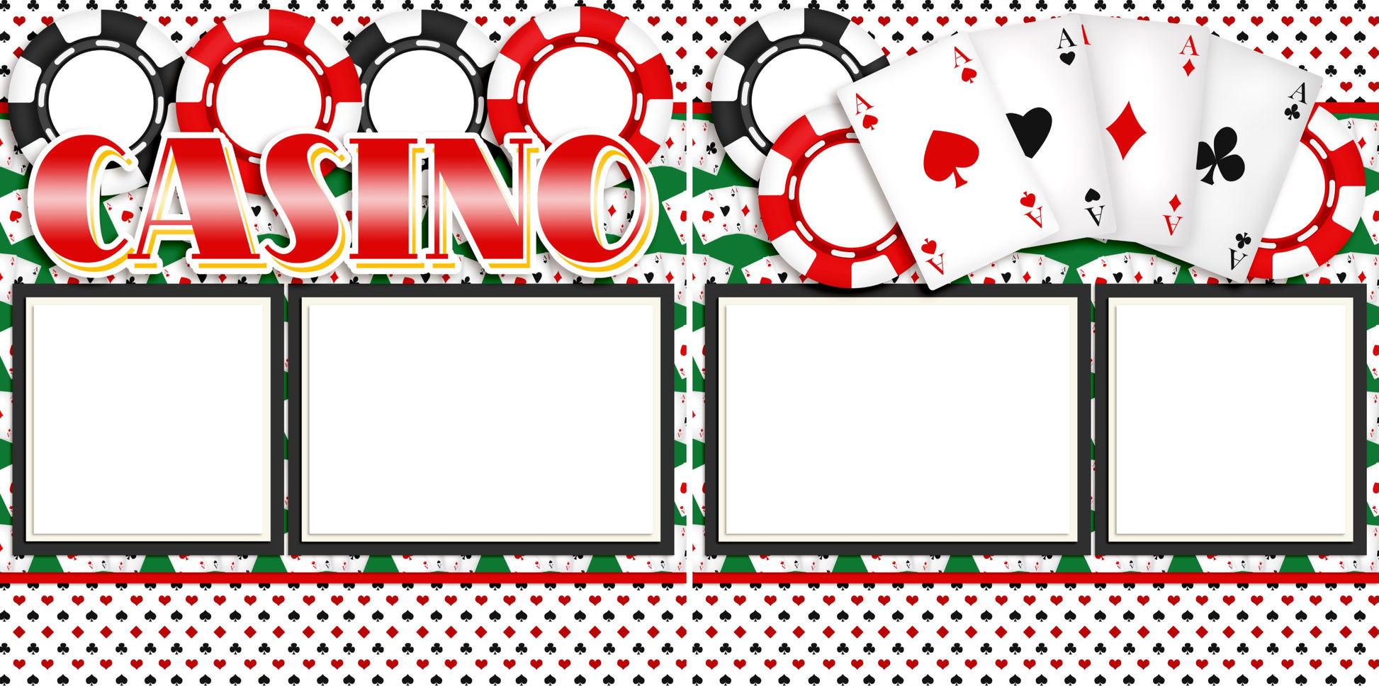 Casino - Digital Scrapbook Pages - INSTANT DOWNLOAD - EZscrapbooks Scrapbook Layouts Vacation